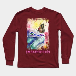 cat and baterfly, imagination Long Sleeve T-Shirt